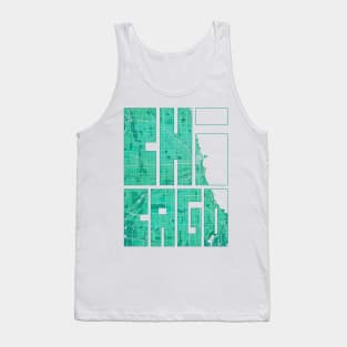 Chicago, USA City Map Typography - Watercolor Tank Top